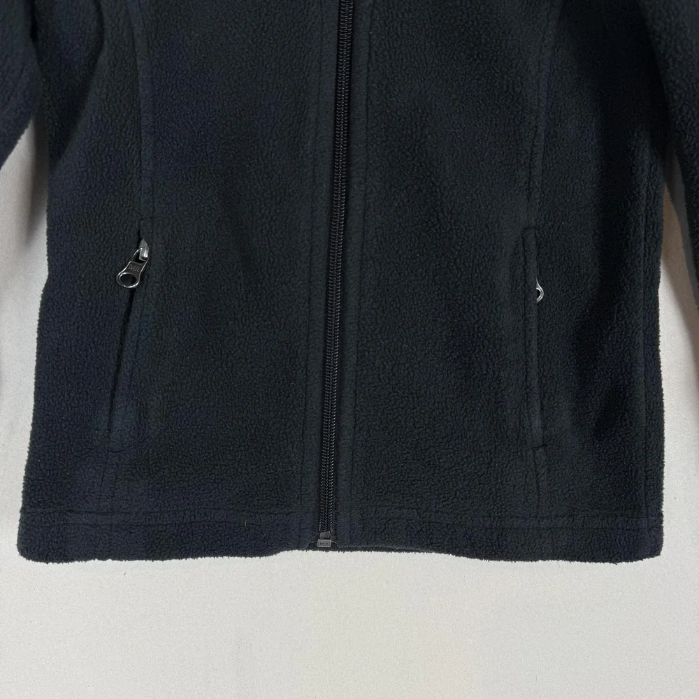 Columbia Jacket Kids 4/5 Black Fleece Full Zip Stand Collar Zip Pockets Warm